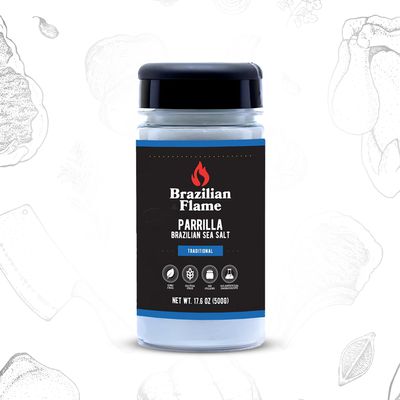 Brazilian Flame Parrilla Seasoning - Parrilla Brazilian Sea Salt - 17.6 oz