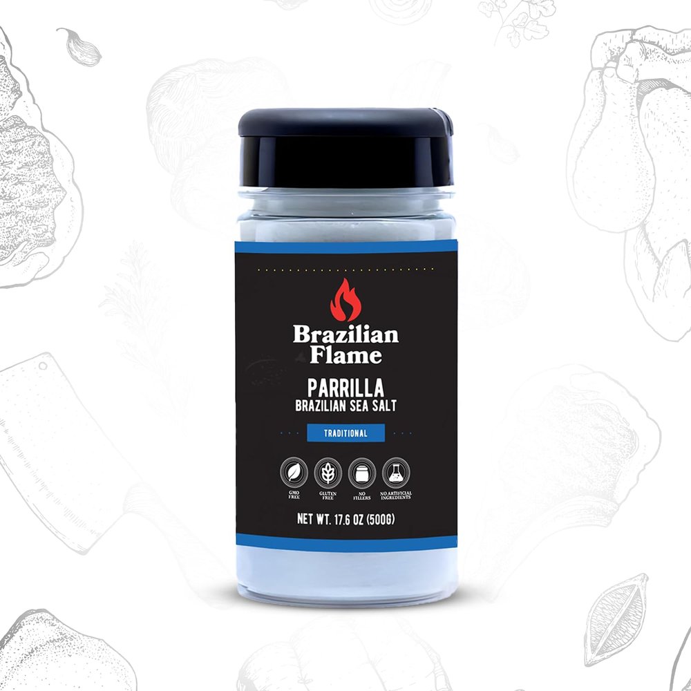 Brazilian Flame Parrilla Seasoning - Parrilla Brazilian Sea Salt - 17.6 oz