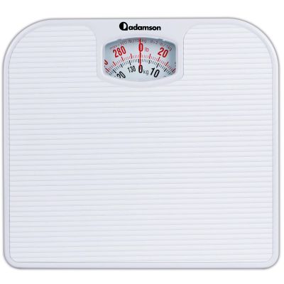 Adamson A21 Analog Scales for Body Weight - Up to 300 LB - New - Anti-Skid Rubber Surface + Large Numbers - Analog Bathroom Scale - Affordable - Durable with 20-Year Assurance