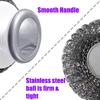 Stainless Steel Wool Scrubber with Handle, Heavy Duty Dish Scrubber, Steel Brush for Cleaning Pots, Pans, Grills, Sink (4 Pack) view 3