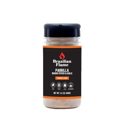 Brazilian Flame Parrilla Seasoning - Parrilla Boudin Pepper & Garlic - 14.1oz