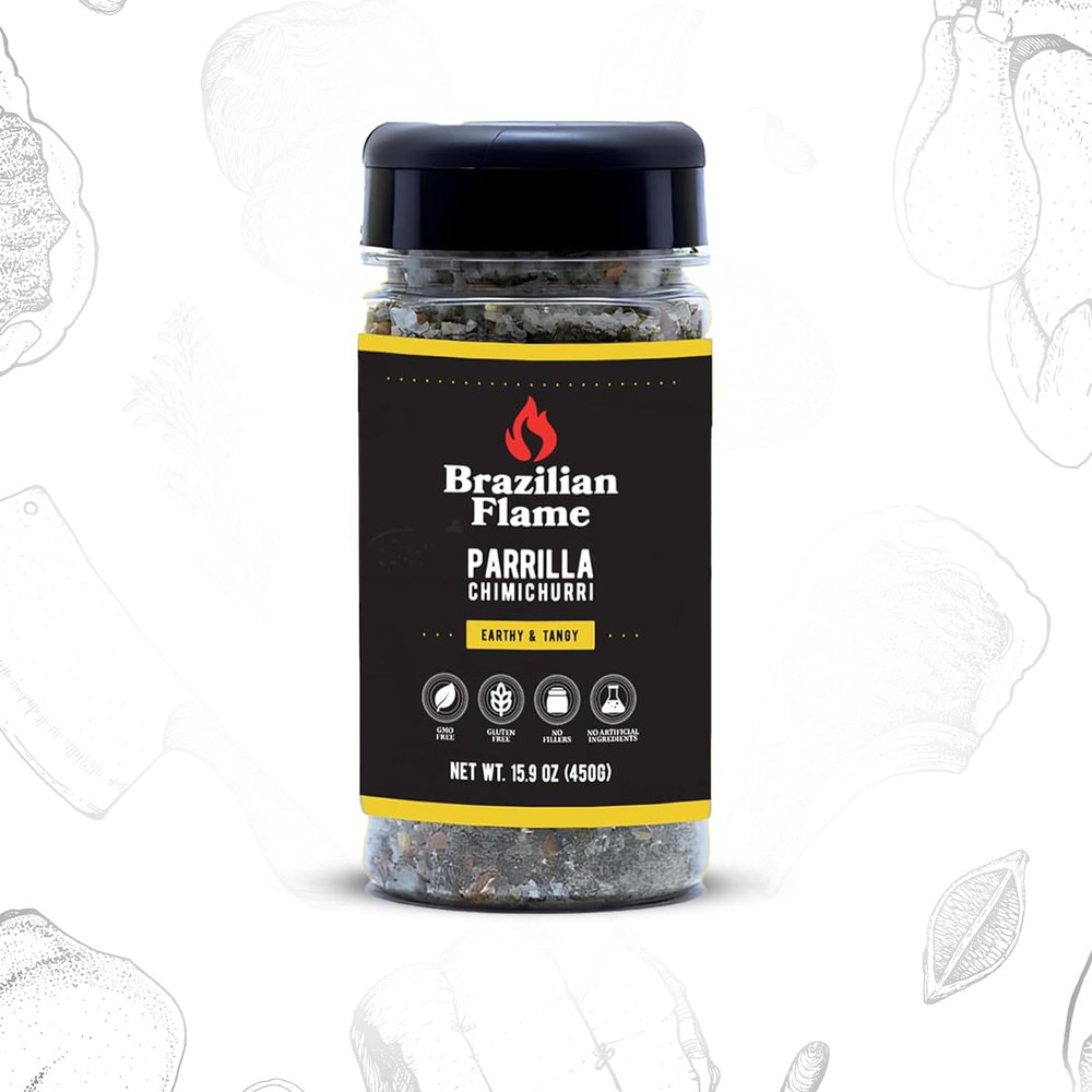 Brazilian Flame Chimichurri Seasoning  Authentic Parrilla Blend for Steak, Beef, Chicken & BBQ | All-Purpose Grill Seasoning, No MSG 15.9 oz