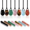 MiZuh Yoni Egg Set 13 Types Yoni Egg Crystal Massage Stick Set Natural Jade Balls Yoni Wand for Kegel Exercise Massager,Redstone Set view 2