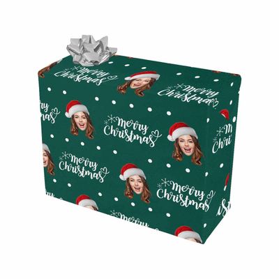 Custom Wrapping Paper with Face Personalized Christmas Wrapping Paper Customized Your Own Photo Gift Wrapping Paper Roll for Women Men Girls Boys Birthday, Holiday, Christmas Gifts