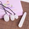 Yoni Egg Set Natural Rock Quartz Crystal Egg Yoni Wand Set Gift Mineal Stone Exercise Massage Ball Kegel Eggs,4 Pcs and Box view 2