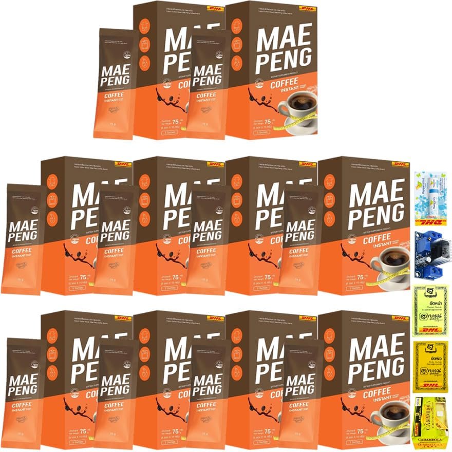 75g Mae Peng Coffee Instant Coffee Mixed Snack Intense Fragrant Delicious 0% Sugar No Trans Fat SHIPPING BY DHL Set 10 Pcs By Beautygoodshop [Get Free For You Beauty Gifts]
