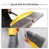 Long Handle Heavy Duty Broom and Dustpan Set, Outdoor and Commercial Upright Dustpan and Brush for Restaurant Garage Garden Yard Office, Yellow view 4