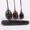 Yoni Egg Set Jade Egg Yoni Wand Set Natural Blooded Jasper Drill Ball Crystal Stone Massage Tool Kegel Exercise Pelvic Floor Muscle,4 Pcs view 4