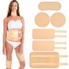 6 Pcs Castor Oil Pack Wrap Organic Cotton for Liver Detox, Stomach, Belly, Neck, Breast & Entire Body, Reusable Pads Kit for Hot/Cold Compress with Adjustable Elastic Strap, Waterproof & Anti Oil Leak view 1
