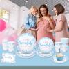 100Pcs Winter Snowflake Party Supplies Paper Plates and Napkins with Cups Set of 25 Blue Baby Shower Wonderland Party Dinner Tableware Set for Birthday Xmas Winter Holiday Table Decor view 4