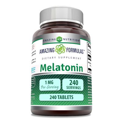Amazing Formulas Melatonin | 1 Mg Per Serving Supplement | Tablets | Non-GMO | Gluten Free | Made in USA (240 Count)