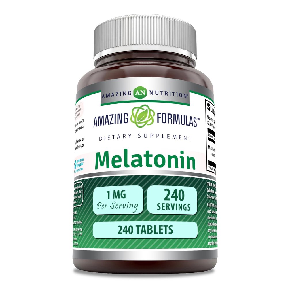Amazing Formulas Melatonin | 1 Mg Per Serving Supplement | Tablets | Non-GMO | Gluten Free | Made in USA (240 Count)