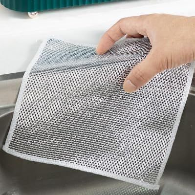 10 PCS Multipurpose Wire Dishwashing Rags, Multifunctional Non-Scratch Wire Dishcloth for Wet and Dry, Scrubs and Cleans for Dishes