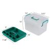 Yesdate 1 Pack Plastic Medicine Storage Kit with Tray, First Aid Storage Box with Handles, Clear Household First Aid Organizer view 3