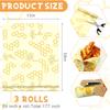Noveread 3 Rolls Beeswax Wraps for Food 13'' x 59'' Bees Wax Wraps Reusable Bees Beeswax Storage Wrap for Food Sustainable Honeycomb Floral Organic Cotton Wrap for Bread Sandwich Cheese Fruit view 2