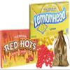 Lemonhead Hard Lemon Candy, 5 Oz Movie Theater Candy Box | The Original Red Hot Cinnamon Flavored Candy 5.5 Oz | Great for Holidays, Birthday party, Christmas Candy With Soko Smiles Pocket Candy Bag. view 1