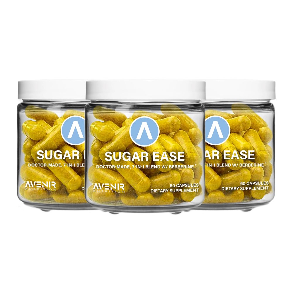 Avenir Nutrition Sugar Ease - Premium Berberine Supplement, Apple Cider Vinegar, Cinnamon - Supports Cardiovascular and Gastrointestinal Function, Organic Nutrients Cinnamon Capsules, 180 Capsules