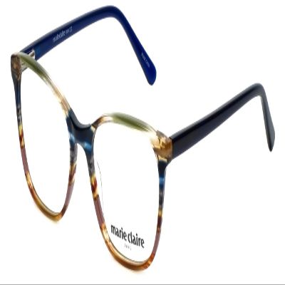 Calabria Claire 6246 Oval Square Blue Light Blocking Reading Glasses +3.50 Blue Brown Marble Men Women