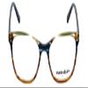 Calabria Claire 6246 Oval Square Blue Light Blocking Reading Glasses +3.50 Blue Brown Marble Men Women view 2
