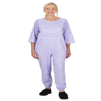 Ovidis Dementia Clothing - Alzheimers Anti-Strip Jumpsuit - Onesie for Elderly Women - Carrie Wisteria XL