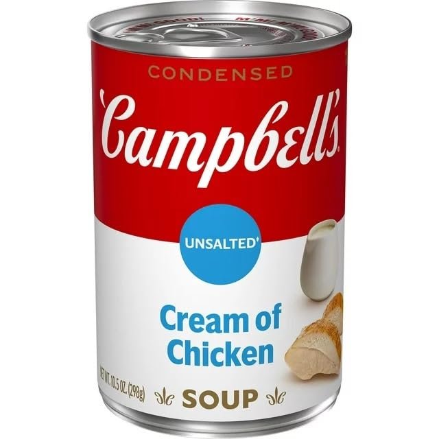 Campbells Condensed Unsalted Cream of Chicken Soup 10.5 oz (Pack of 6)