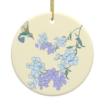 YYHHAOFA Fresh Orchids Picture Christmas Ceramic Round Pendant Decoration - Festive Hanging Ornament for Stores, and Homes -2.9 in