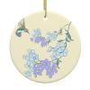 YYHHAOFA Fresh Orchids Picture Christmas Ceramic Round Pendant Decoration - Festive Hanging Ornament for Stores, and Homes -2.9 in view 1