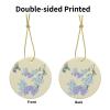 YYHHAOFA Fresh Orchids Picture Christmas Ceramic Round Pendant Decoration - Festive Hanging Ornament for Stores, and Homes -2.9 in view 2