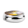 Cute Cockatiel Print Round Pill Box Cute Mini Metal Pill Case Portable Travel Pill Organizer with 3 Compartment for Pocket Wallet view 3