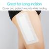 20 Pcs Extra Long Adhesive Island Dressing 4"x14" Bandage Bordered Gauze Pads for Knee Replacement Incision Post Surgery Hip Recovery Back Surgery Breathable Bordered Wounds Cover view 2