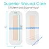 10 Pcs Waterproof Knee Replacement Surgery Medical Bandage Silicone Gentle Adhesive Island Dressing Bordered Gauze Wounds Cover Shower Protector for After Surgery Hip Replacement 4"x10" view 4