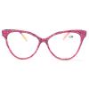 Vintage Cat Eye Crystal bling Rhinestone Reading Glasses Women Diamond Eyewear Frames Anti Blue Light Trendy Reader (pink, Magnification 2.5) view 1