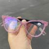 Vintage Cat Eye Crystal bling Rhinestone Reading Glasses Women Diamond Eyewear Frames Anti Blue Light Trendy Reader (pink, Magnification 2.5) view 4