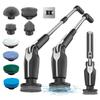 Leebein Electric Spin Scrubber, Shower Scrubber with 4 Adjustable Angles and 8 Brush Heads, Electric Scrubber with Long Handle & Remote Controller, Cleaning Brush for Bathroom, Tub, Floor (Black) view 1
