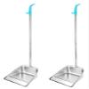 2-Pack Stainless Steel Dust Pan Long Handled, 33.5in/85cm Heavy Duty Indoor Outdoor Metal Dust Pans for Home, Hall, Lobby, Office,2pcs view 1