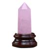 DECORN Large Healing Crystal Wand 4in Crystal Tower 6 Faceted Single Point Crystal Prism Wand Natural Quartz Stones for Meditation Reiki Chakra Therapy Home Decor Gift,Rose Quartz view 1