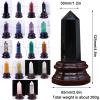 DECORN Large Healing Crystal Wand 4in Crystal Tower 6 Faceted Single Point Crystal Prism Wand Natural Quartz Stones for Meditation Reiki Chakra Therapy Home Decor Gift,Rose Quartz view 2