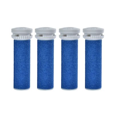 4 Pack Blue Replacement Roller Compatible with Scholl Express Pedi Foot Smoother-Extra Coarse