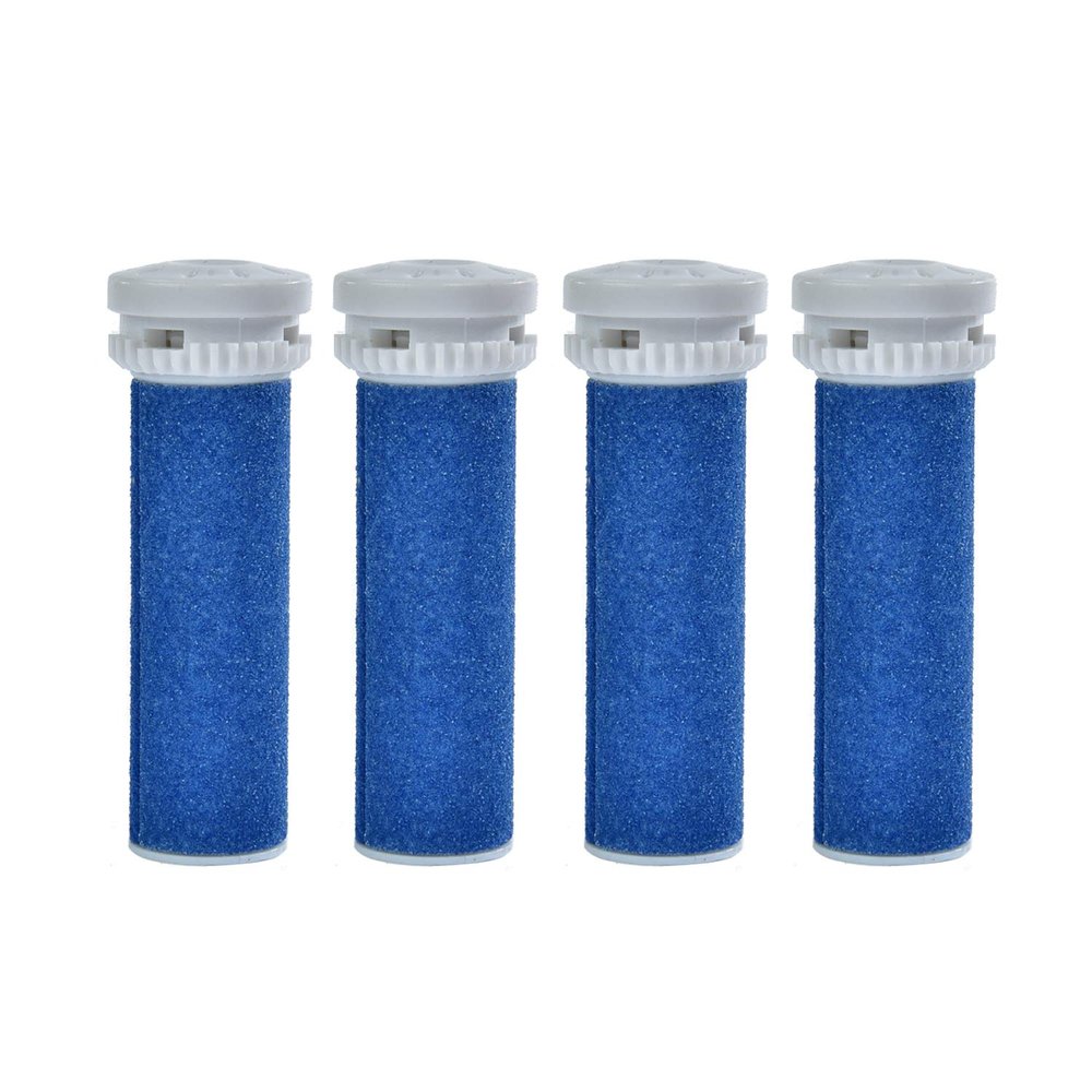 4 Pack Blue Replacement Roller Compatible with Scholl Express Pedi Foot Smoother-Extra Coarse