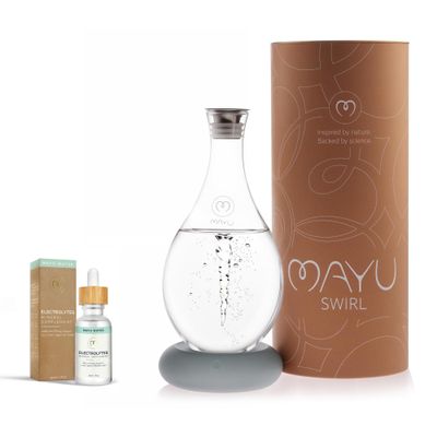 MAYU Swirl Structured Water Pitcher + Electrolyte Hydration Drops Supplement | Energy Boost Bundle