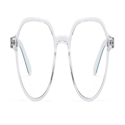 VENOAL Large Computer Reader Anti-Blue Light Glasses Prevent Eyestrain Round TR Reading Glasses Plain Sunglasses (Color : Clear, Size : +350)