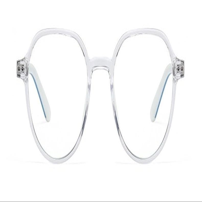 VENOAL Large Computer Reader Anti-Blue Light Glasses Prevent Eyestrain Round TR Reading Glasses Plain Sunglasses (Color : Clear, Size : +350)