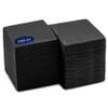 Black Linen-Feel Paper Cocktails Napkins, For Beverage, Desserts, Parties, and Drinks, Disposable and Fully Biodegradable Airlaid Napkins, 180 Pack view 1