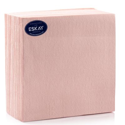 Mellow Rose Linen-Feel Dinner Paper Napkins, For Dinners Parties and Catering Supplies, Disposable and Fully Biodegradable Airlaid Napkins, 60 Pack