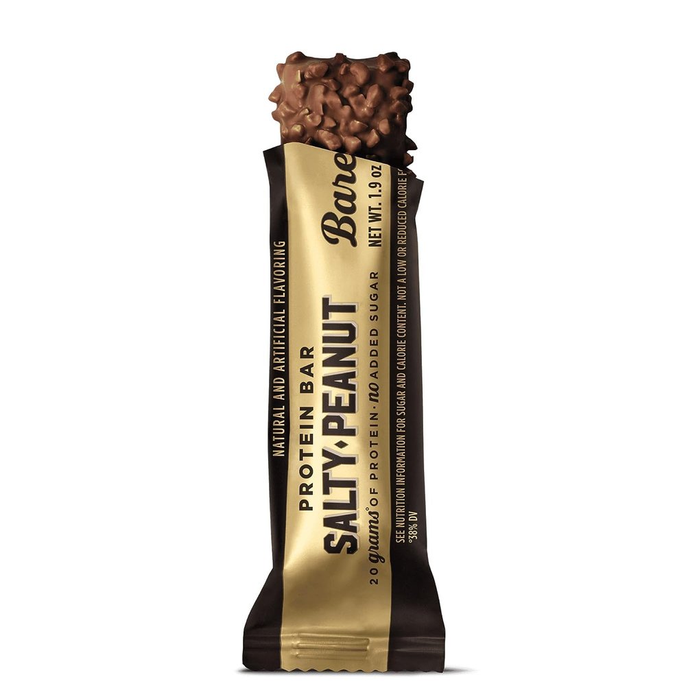 Barebell Protein Bar 1.9oz - Salty Peanut With PickN Buy Bonus Sour Gummies Mesh Pouch (Salty Peanut, 10 Pack)