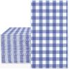 Whaline Navy Blue Guest Napkins Buffalo Plaid Disposable Paper Pack 3 Ply Wedding Dinner Hand Napkin Towel for Wedding Birthday Bride Shower Party Supplies Table Decorations, 80Pcs view 1