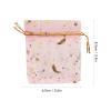 100 Pieces Moon Star Organza Jewelry Candy Bags, Pink Organza Pouch Small Gift Bags with Drawstring for Christmas Party Favors Wedding Valentine's Day view 2
