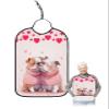 Jolunifun Valentine's Dogs Adult Bib for Adults Men, Women, Washable & Adjustable Terry Cloth Bib with Crumb Catcher Reusable Waterproof Clothing Clothes Protector Apron Sweet Heart Love Gradual Pink view 1