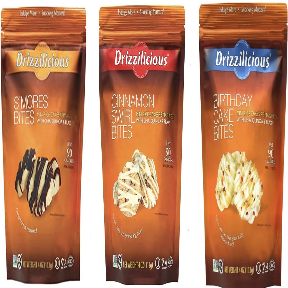 Drizz - Mini Rice Crisp Variety 3-Pack (4 oz. per bag) - Plus GTF Sticker & Starlight Mint