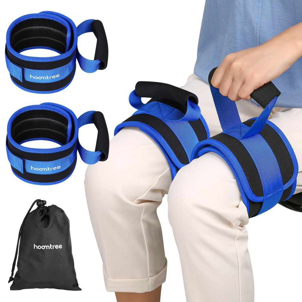 HOOMTREE Leg Lifter Strap Set of 2 for Limited Mobility,Thigh Lifter Strap with Padded Grip and Loop for Knee Hip Surgery Recovery,Mobility Aids Tool for Disabled Get in and Out of Bed,Car,Wheelchair
